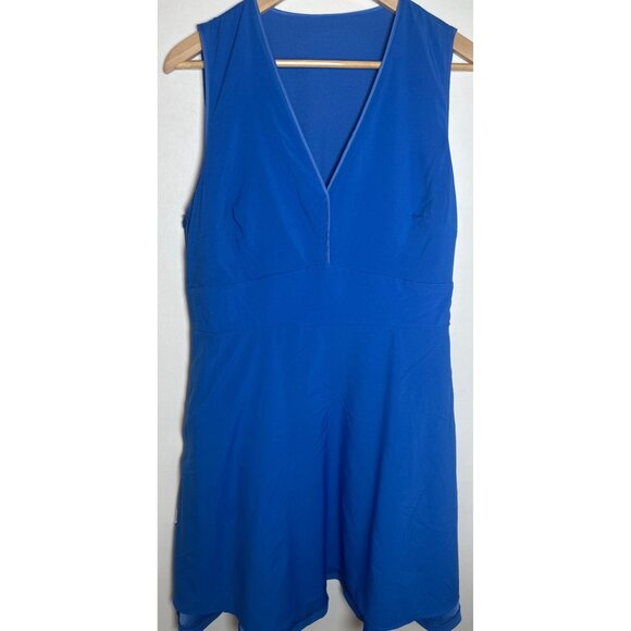Banana Republic Blue Sleeveless V-Neck Dress Size 12 - Picture 7 of 9